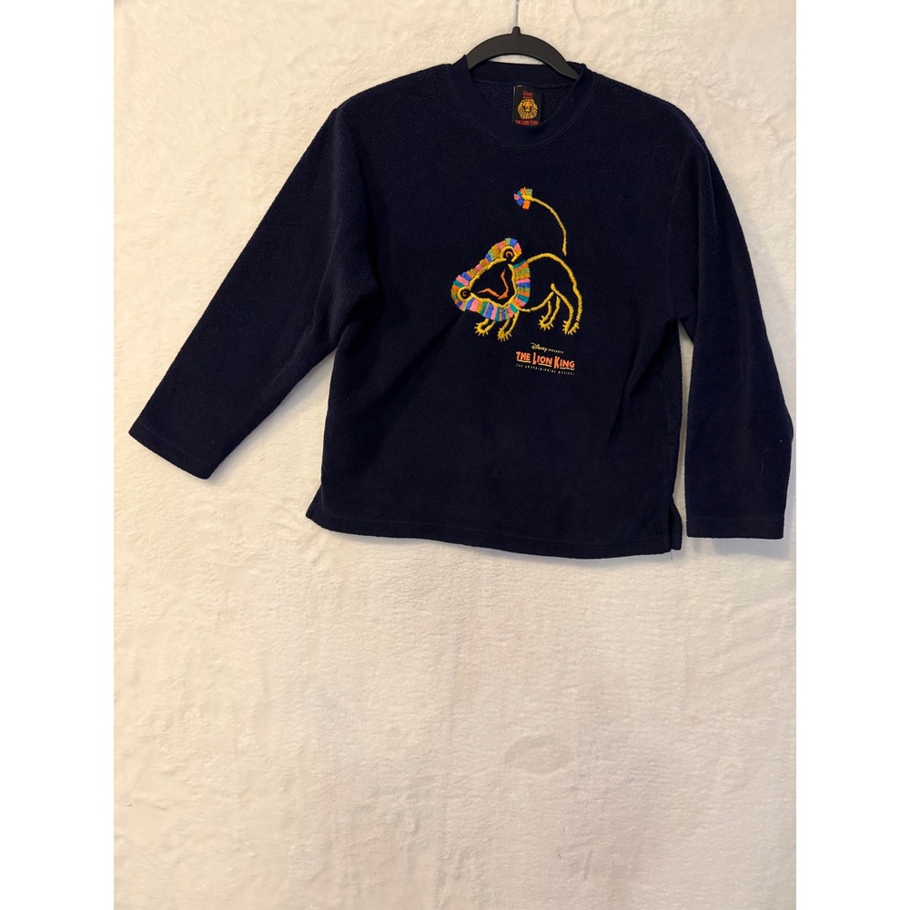 Disney The Lion King Broadway Musical Fleece Sweatshirt Kids 9-10 Navy Simba